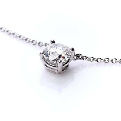 Tiffany Platinum Diamond .74ct Solitaire Pendant Necklace 4 of 8