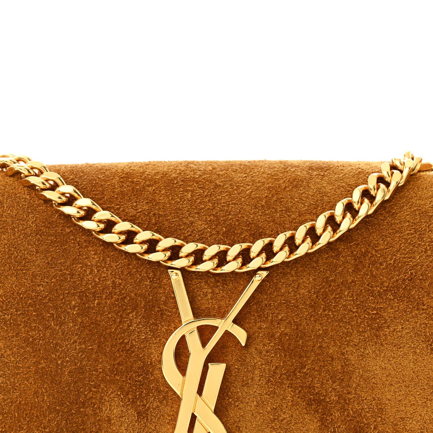 Saint Laurent Suede Small Classic Monogram Kate Tassel Satchel Light Ochre 8 of 10