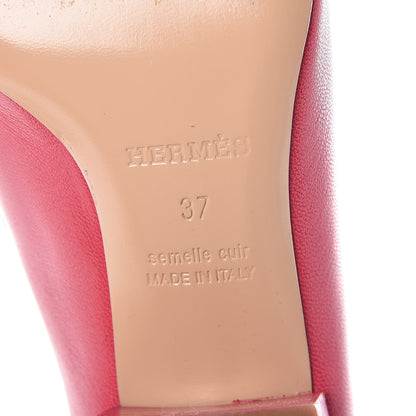 Hermes Goatskin Tuileries Mules 37 Rouge Azalee 9 of 11