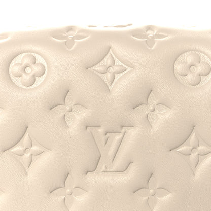 Louis Vuitton Lambskin Embossed Monogram Pochette Coussin Crossbody Creme 8 of 11
