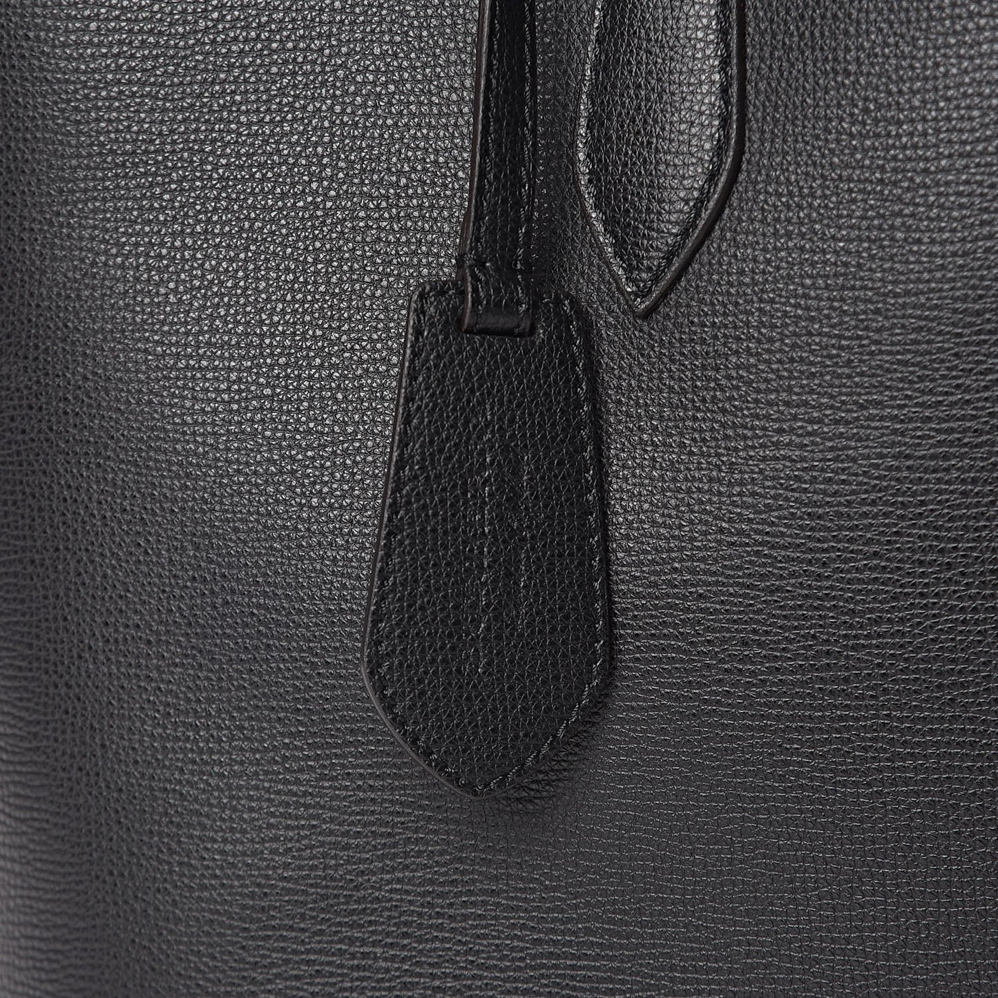 Grainy Calfskin Haymarket Check Medium Reversible Tote Black