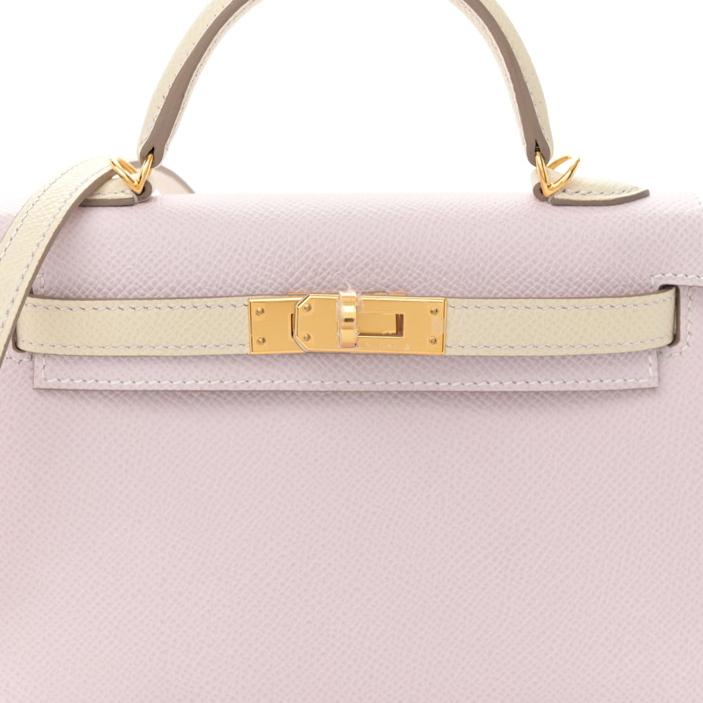 Epsom Horseshoe Mini Kelly Sellier 20 Mauve Pale Craie