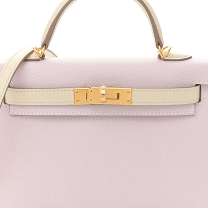 Hermes Epsom Horseshoe Mini Kelly Sellier 20 Mauve Pale Craie 8 of 11