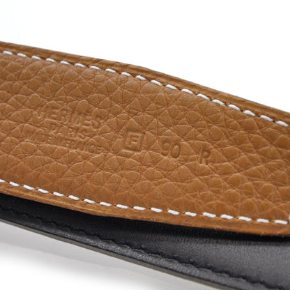 Hermes Leather Reversible H Belt 90 Black Gold 2 of 4