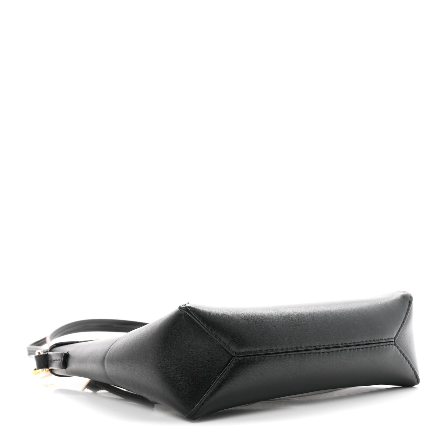 Shiny Calfskin Puzzle Fold Pouch Black