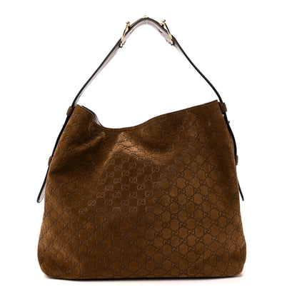 Gucci Suede Monogram Large Beatrix Tote Brown 1 of 10