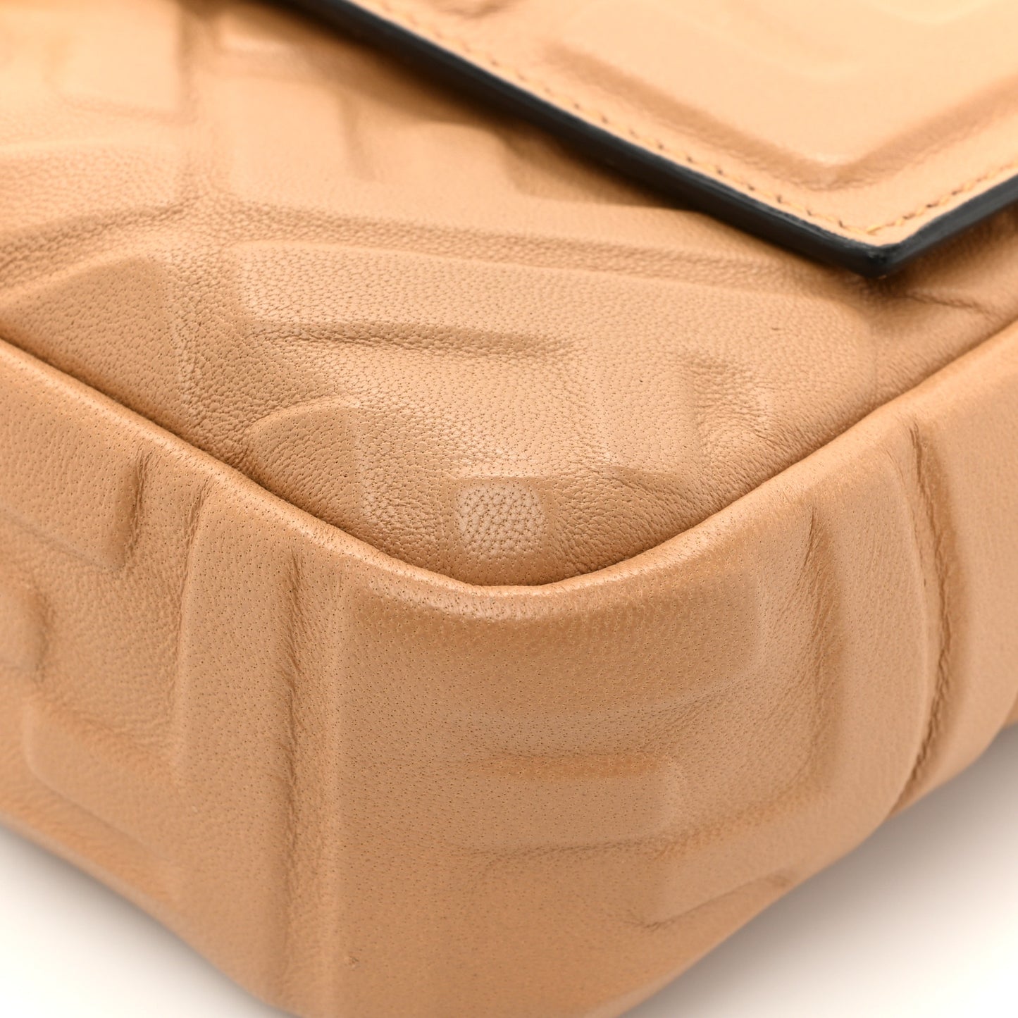 Nappa FF 1974 Embossed Baguette Miele Scuro