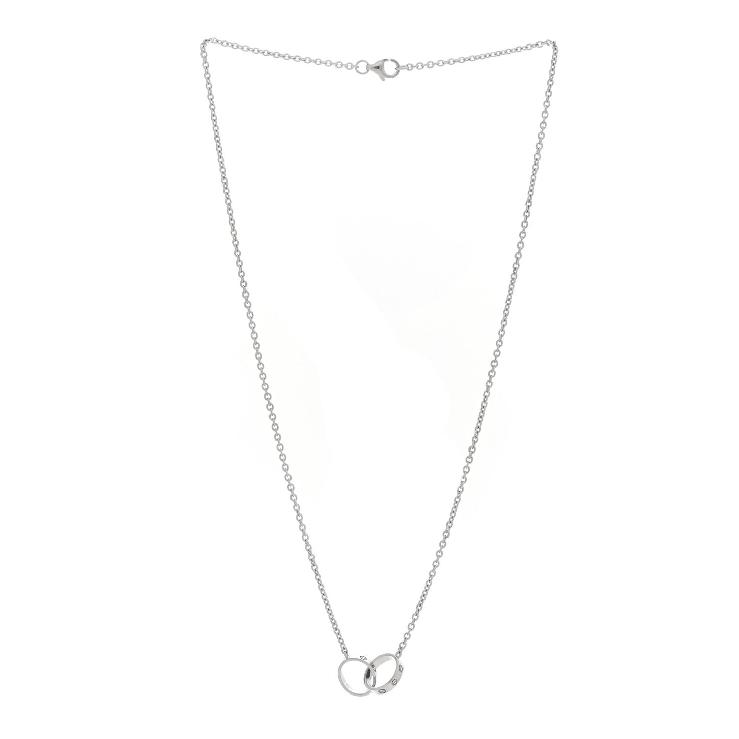 18K White Gold Interlocking LOVE Necklace