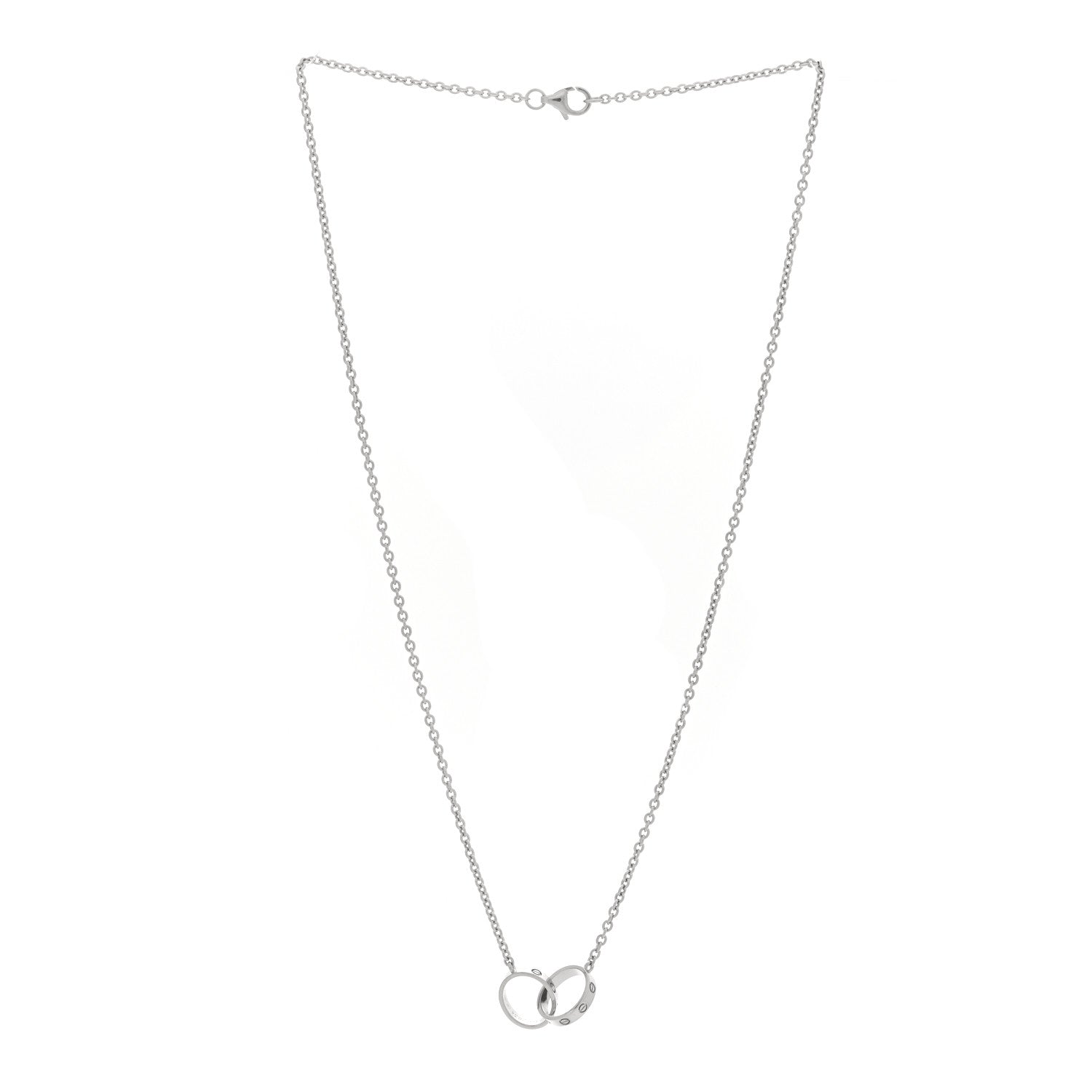 Cartier 18K White Gold Interlocking LOVE Necklace 3 of 5