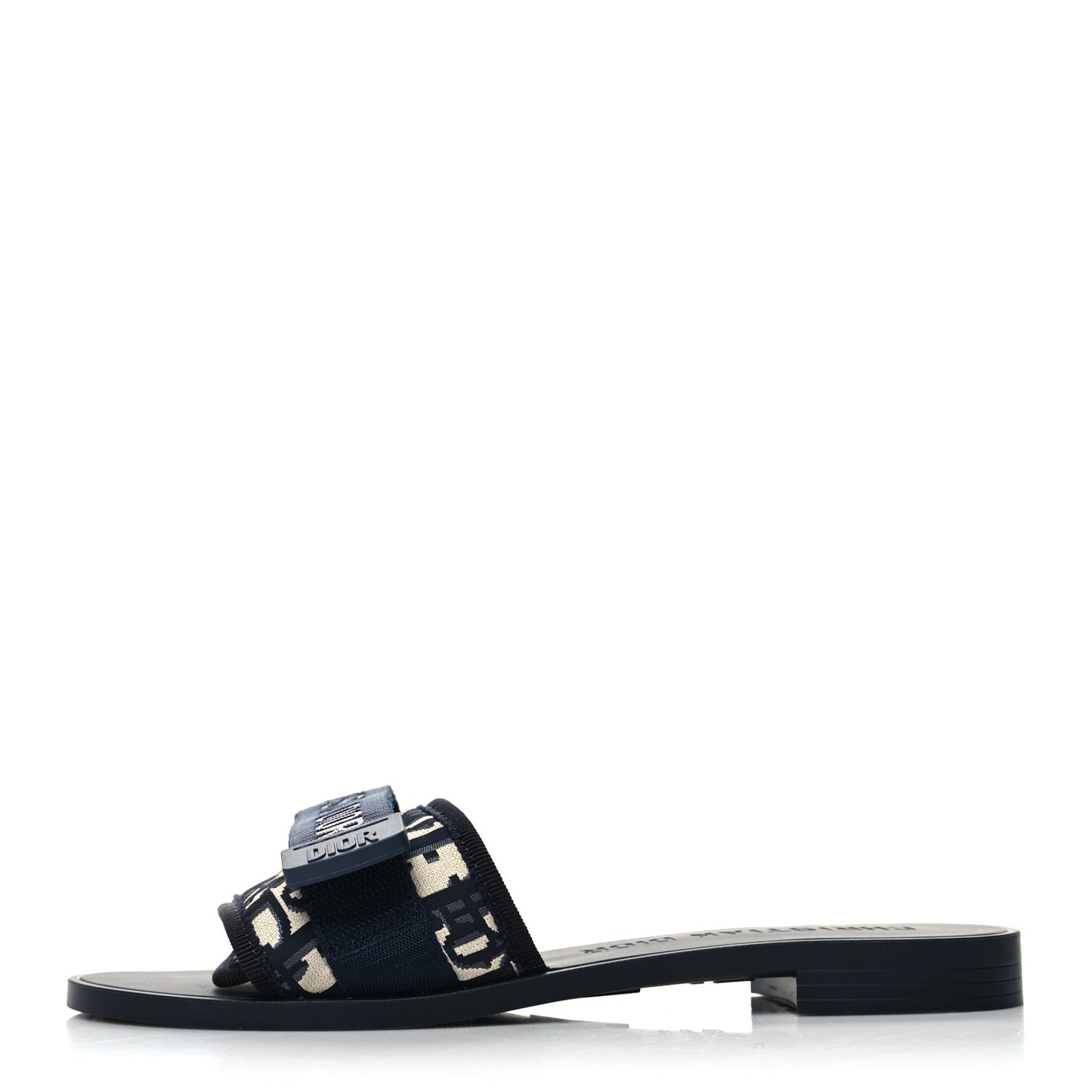 Nylon Oblique Dio(r)evolution Slide Sandals 36 Deep Blue