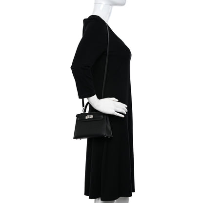 Hermes Epsom Mini Kelly Sellier 20 Black 2 of 12