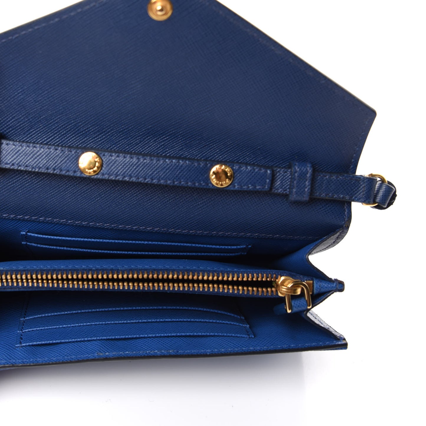 Saffiano Envelope Crossbody Wallet Bluette Azzurro