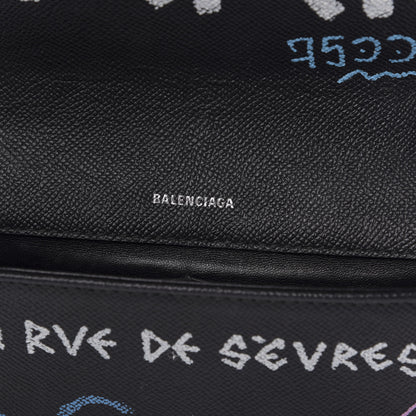 Balenciaga Grained Calfskin Graffiti S BB Round Crossbody Bag Black Multicolor 8 of 10