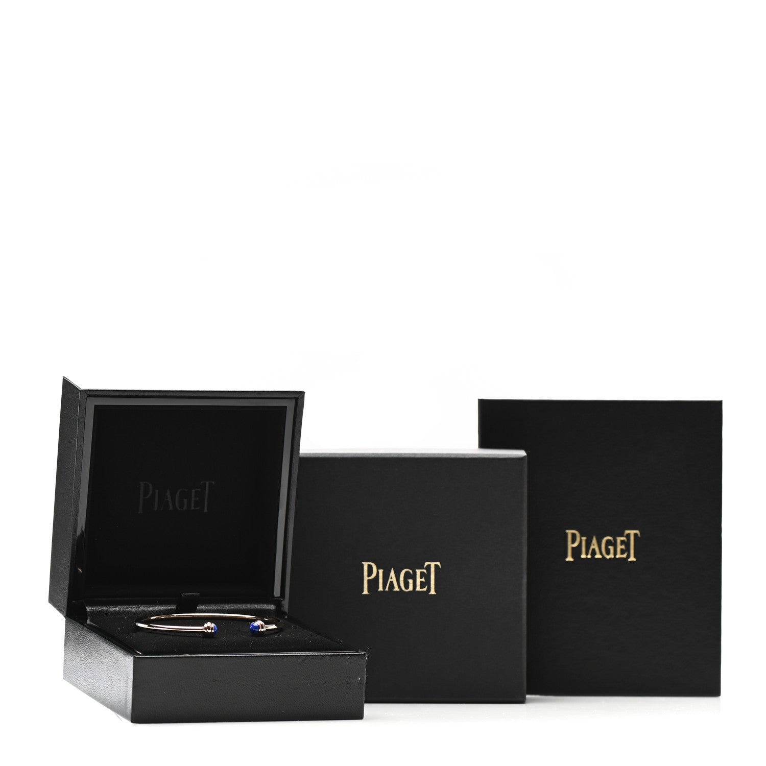 Piaget 18K Rose Gold Lapis Lazuli Possession Open Bangle Bracelet 4 of 4