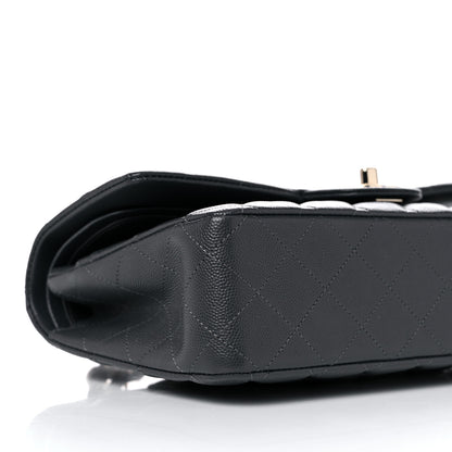 Chanel Caviar Quilted Medium Double Flap Dark Grey 8 of 10
