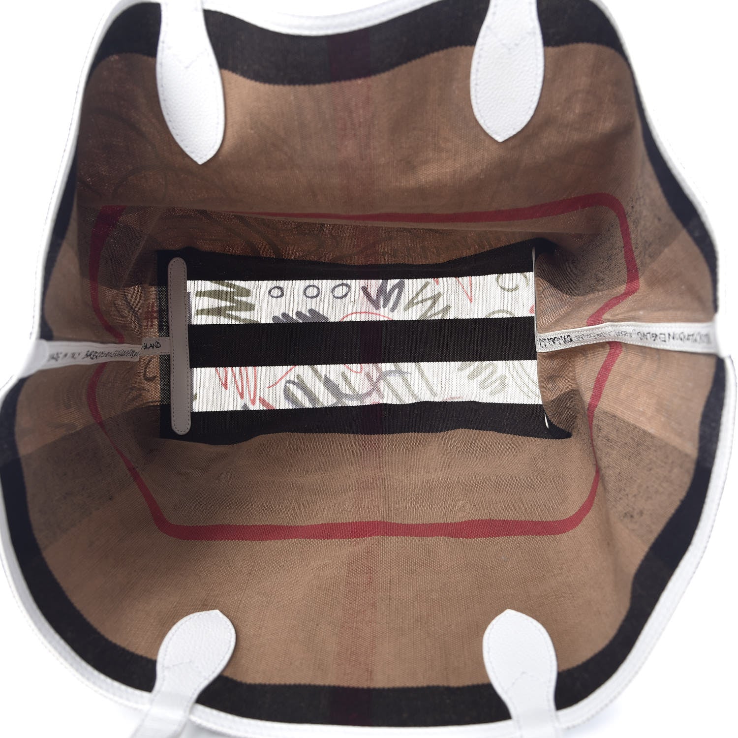Burberry Coated Canvas Mega Check Sketchbook Large Reversible Doodle Tote White 8 of 12