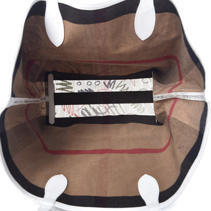 Burberry Coated Canvas Mega Check Sketchbook Large Reversible Doodle Tote White 8 of 12