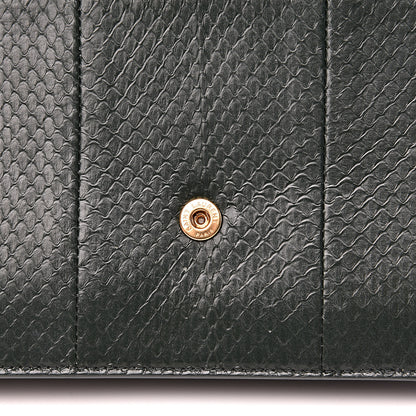Saint Laurent Snakeskin Monogram Envelope Chain Wallet Dark Green 6 of 13