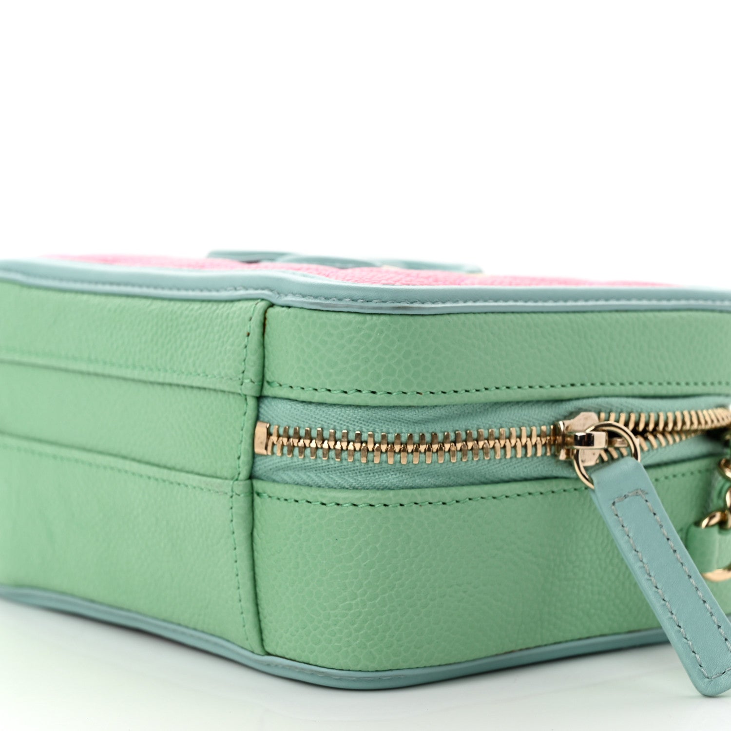 Chanel Caviar Quilted Small CC Filigree Vanity Case Pink Green Blue 10 of 15