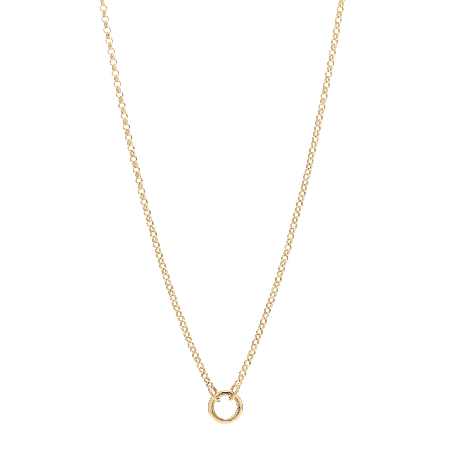 18K Yellow Gold Small Belcher Chain Mini Chubby Annex Link Necklace