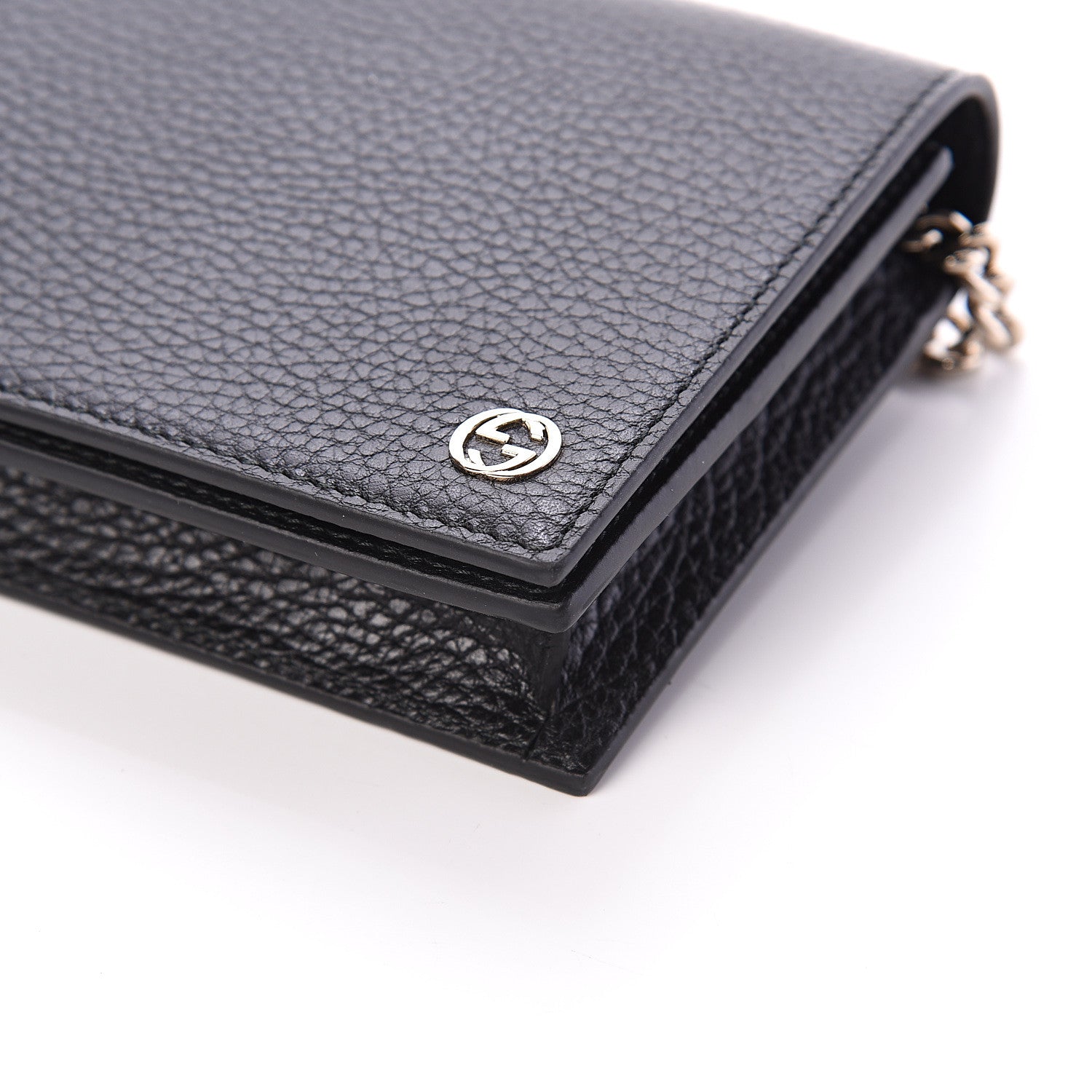 Gucci Dollar Calfskin Medium Betty Chain Wallet Black 7 of 7