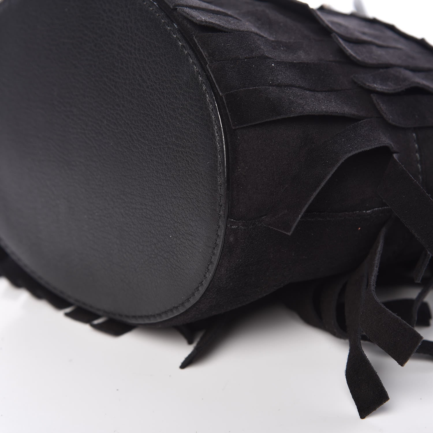 Burberry Suede Fringe Mini Bucket Bag Black 9 of 10