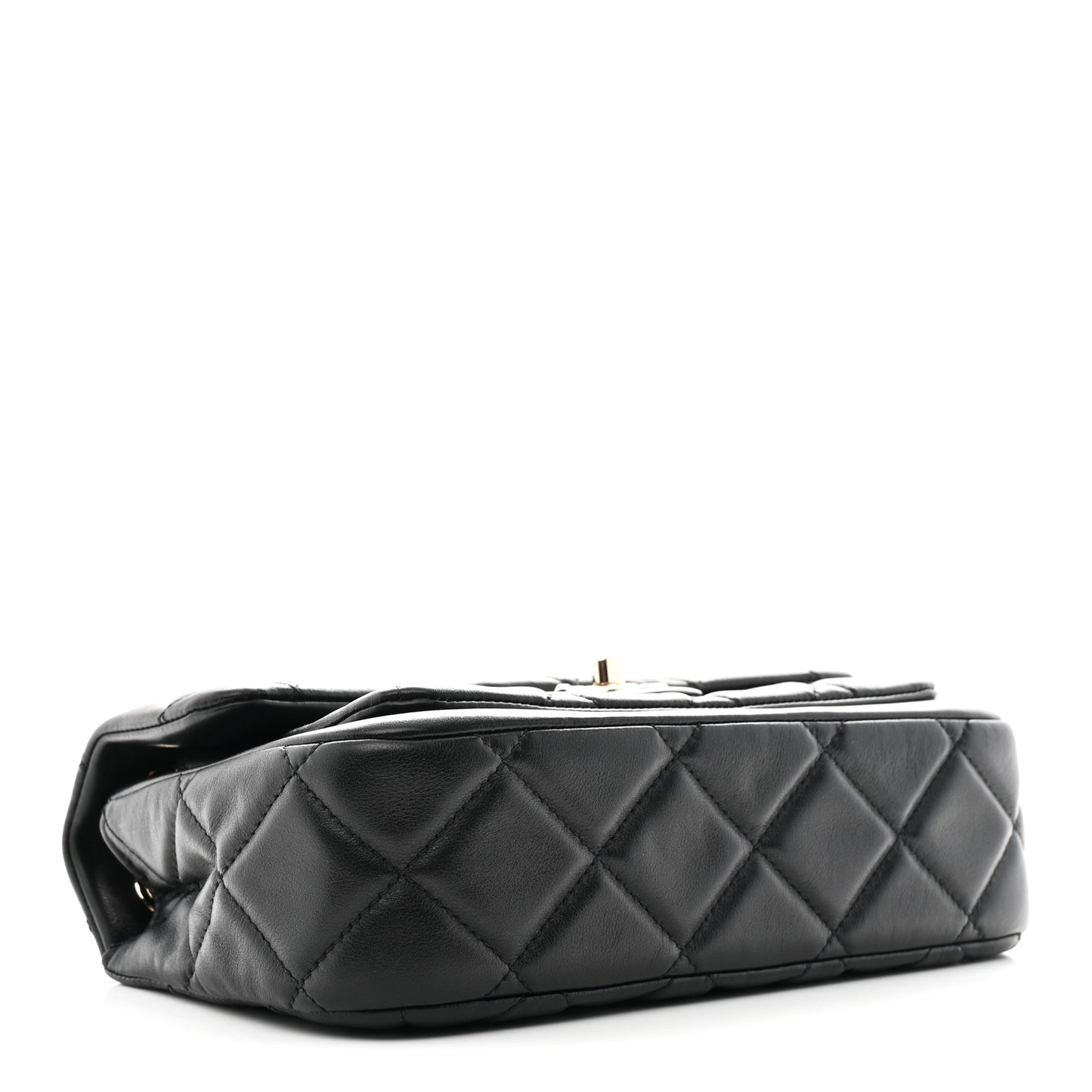 Calfskin Quilted Pocket Chic Flap Bag Black