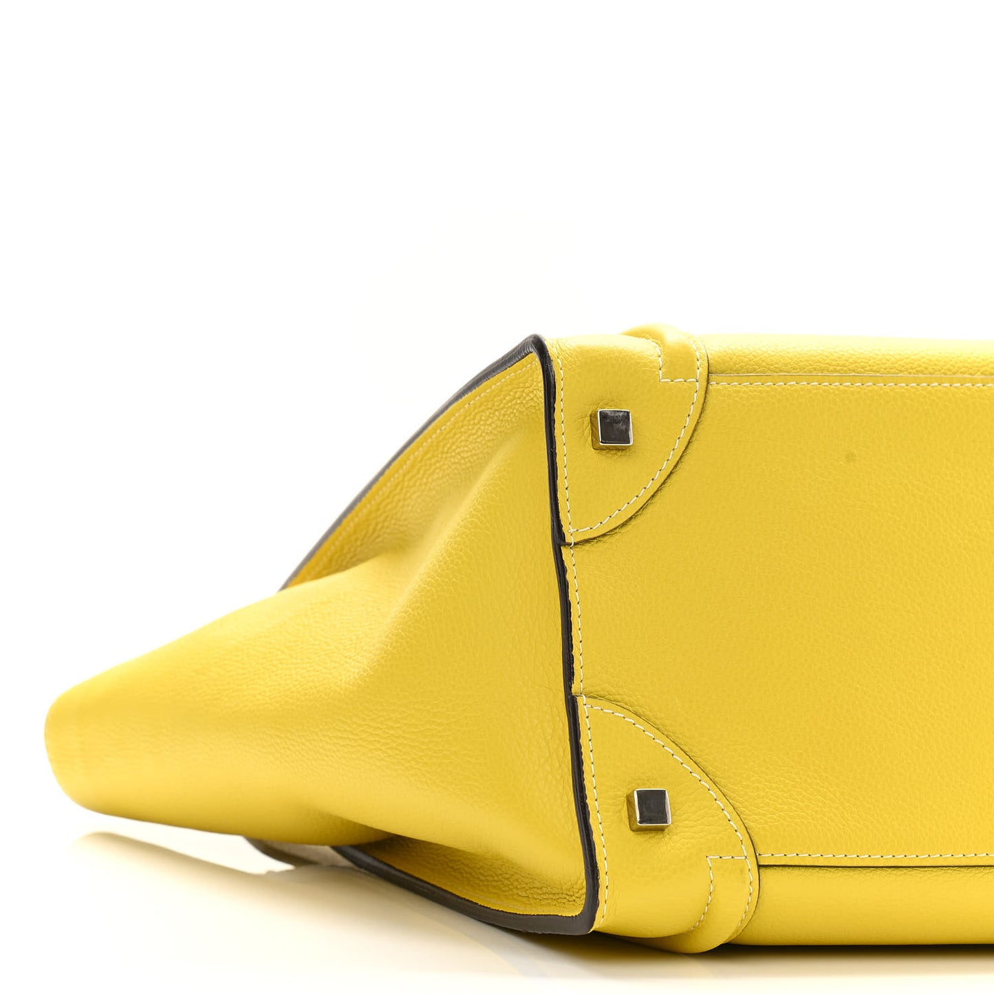 Drummed Calfskin Mini Luggage Citron
