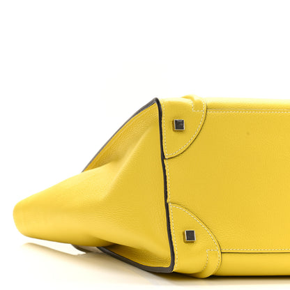 Celine Drummed Calfskin Mini Luggage Citron 8 of 9