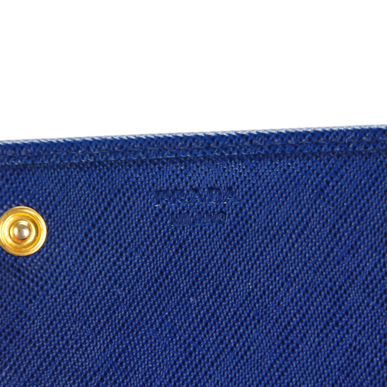 Prada Saffiano Studded Continental Flap Wallet Bleuette 6 of 8