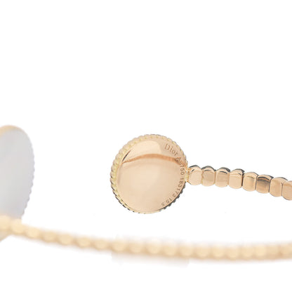 Christian Dior 18K Yellow Gold Diamond Mother of Pearl Rose Des Vents Cuff Bracelet 4 of 4