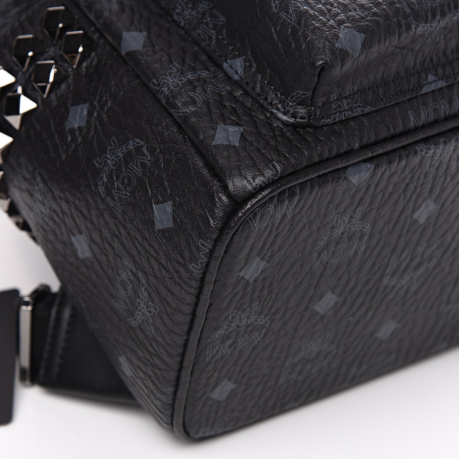 MCM Visetos Small Side Stud Stark Backpack Black 7 of 8