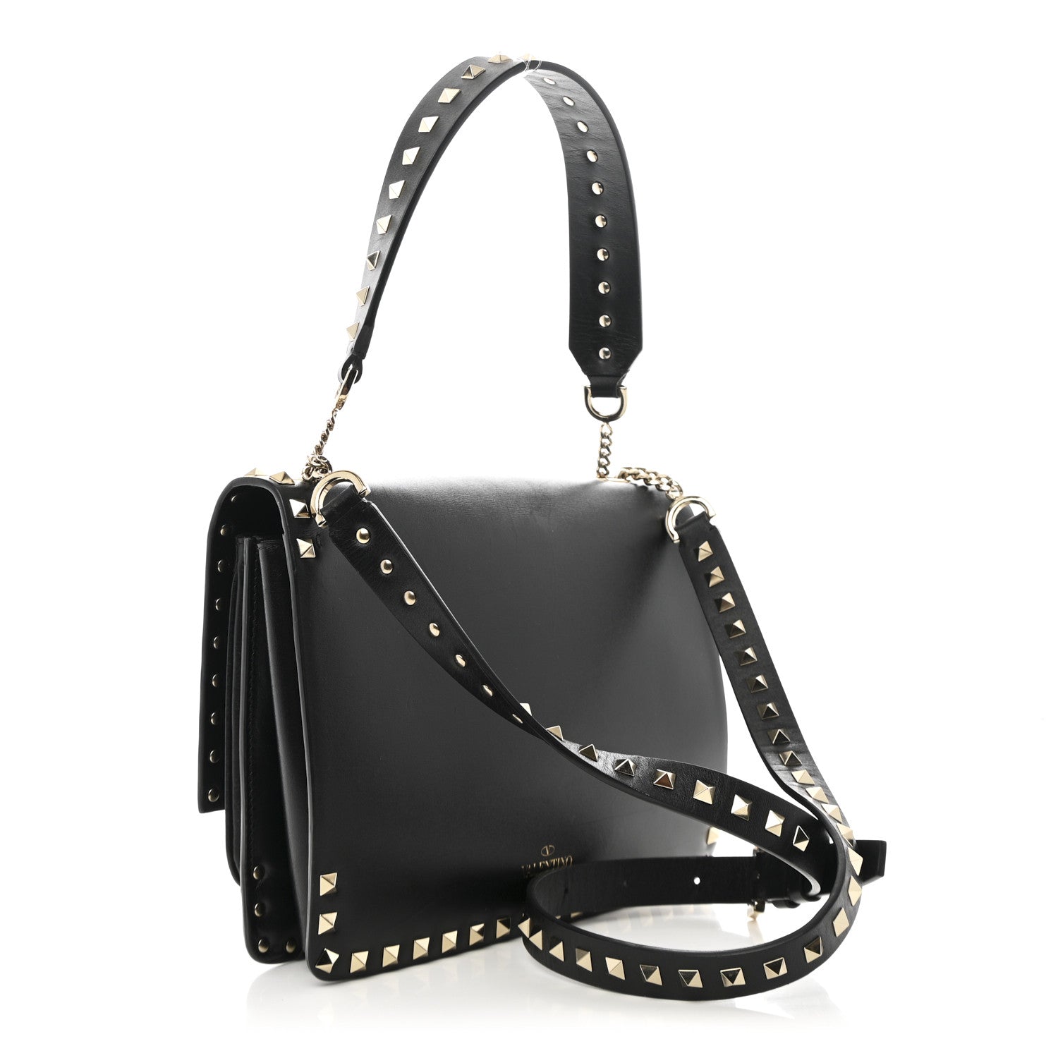 Valentino Garavani Vitello Rockstud Top Handle Shoulder Bag Black 3 of 10