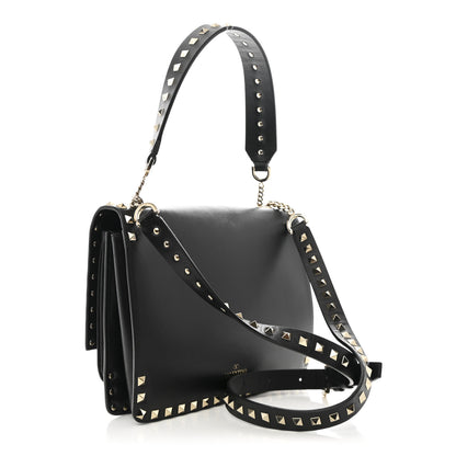 Valentino Garavani Vitello Rockstud Top Handle Shoulder Bag Black 3 of 10