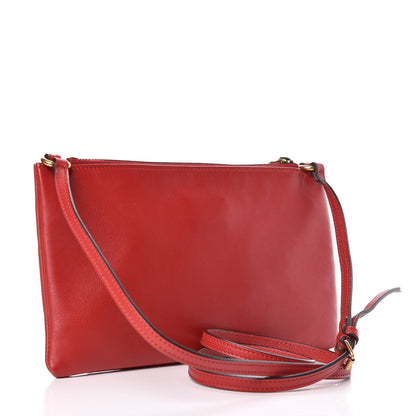 Gucci Calfskin Matelasse Small GG Marmont Double Zip Shoulder Bag Hibiscus Red 3 of 11