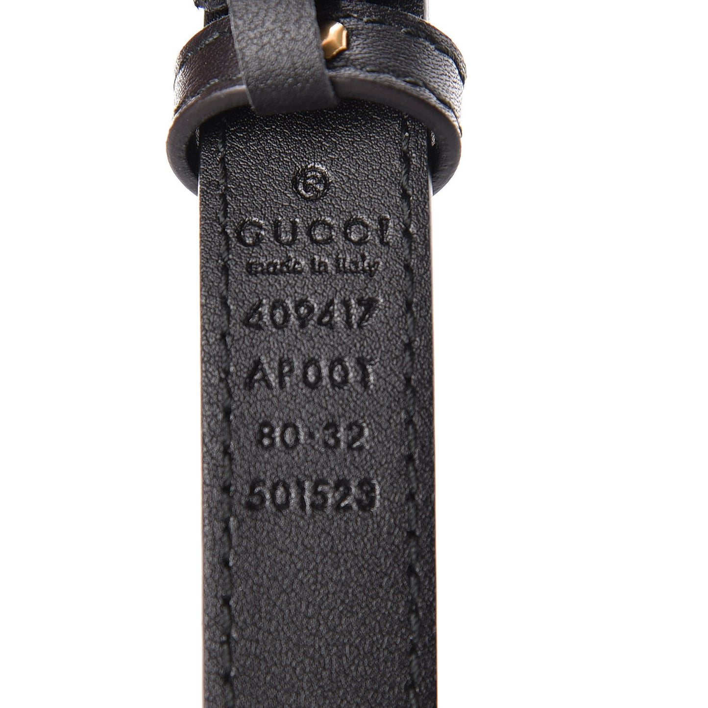 Calfskin Double G 20mm Belt 80 32 Black