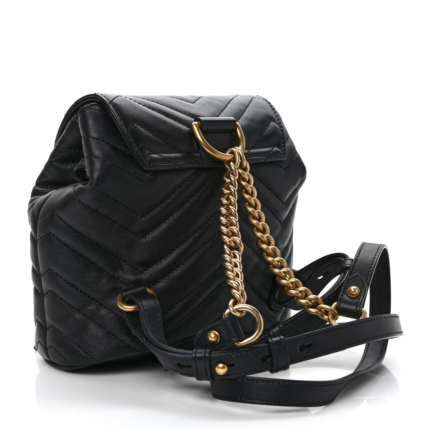 Gucci Calfskin Matelasse GG Marmont Flap Backpack Black 2 of 8