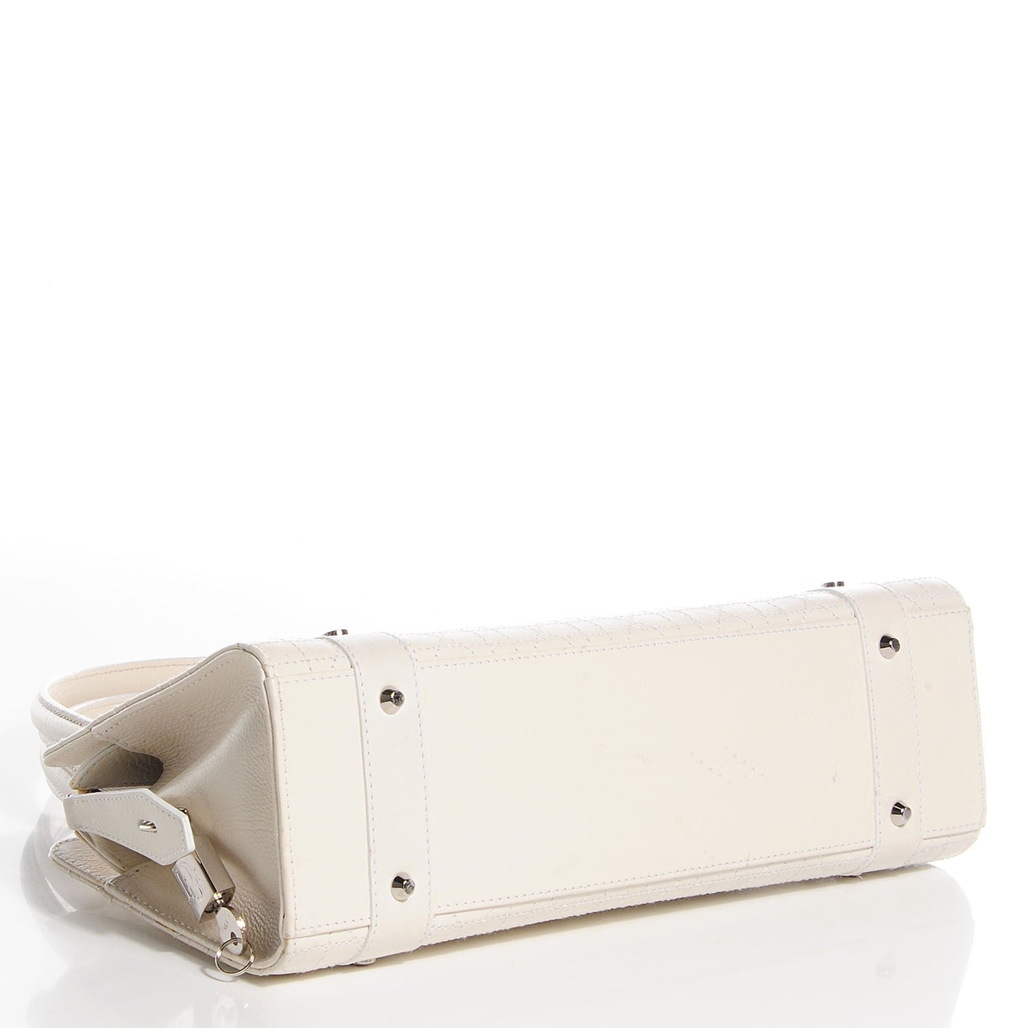 Christian Dior Calfskin Cannage Stitched East West Lady Dior White 4 of 9