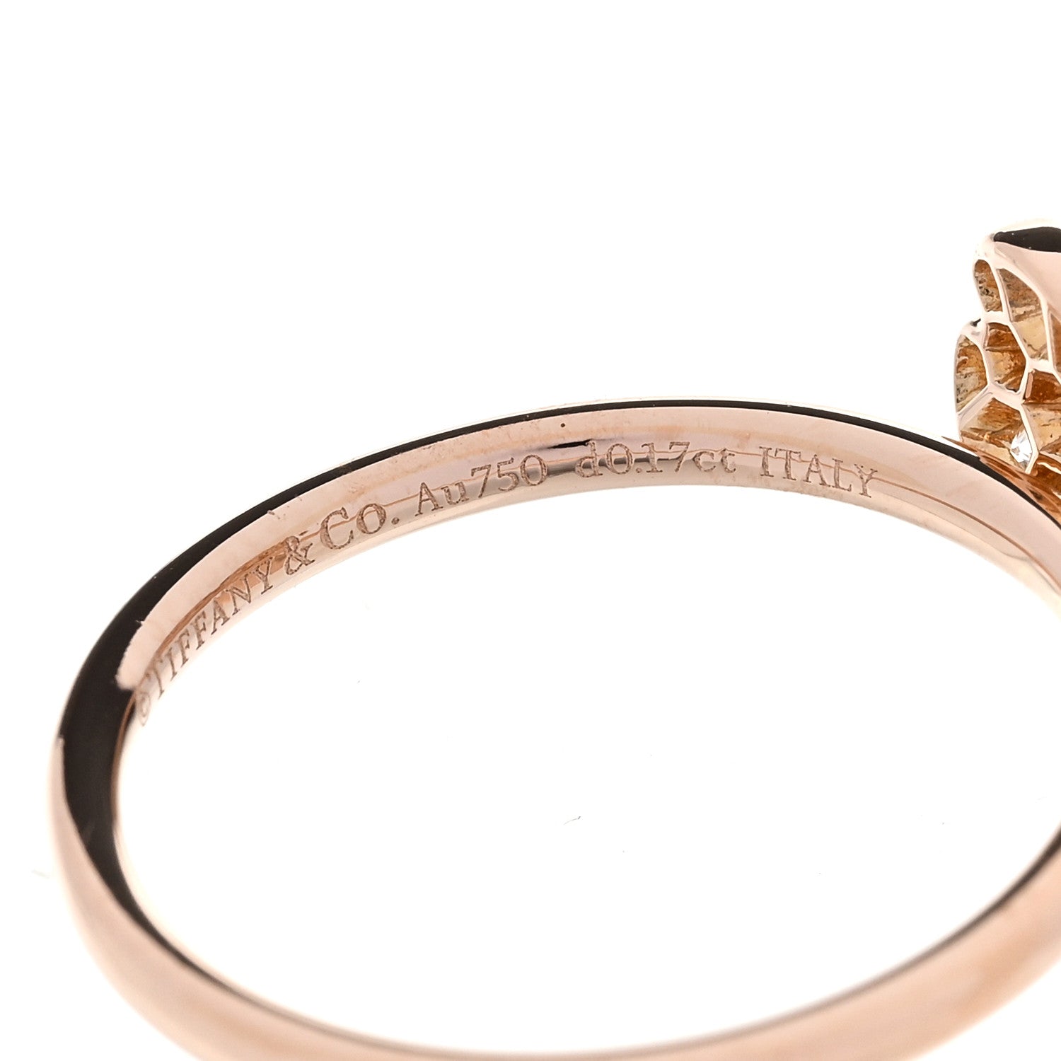 Tiffany 18K Rose Gold Diamond Paper Flowers Ring 49 5 5 of 6