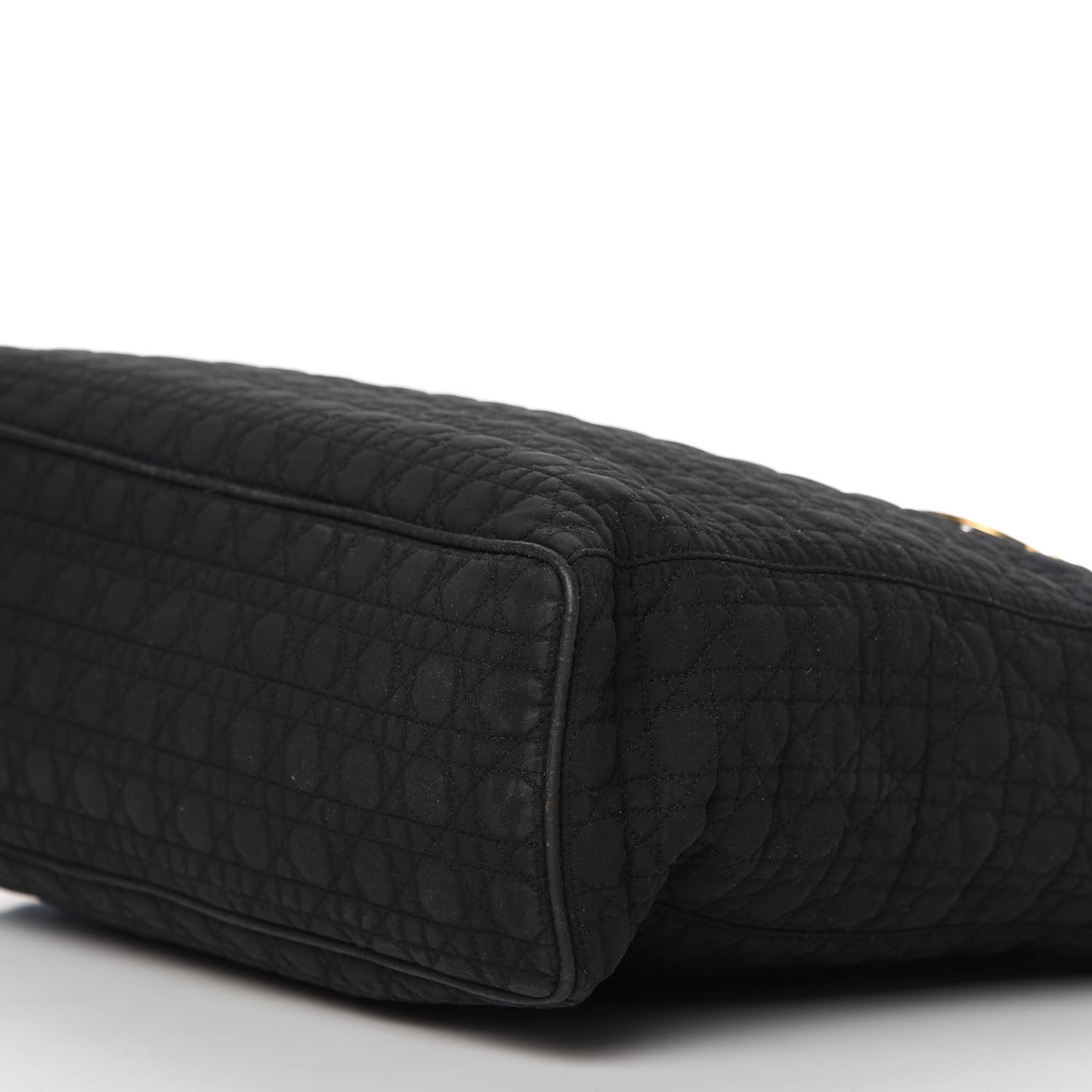 Nylon Cannage Large Lady Dior Tote Black