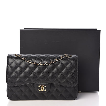 Chanel Caviar Quilted Jumbo Double Flap Black 11 of 11