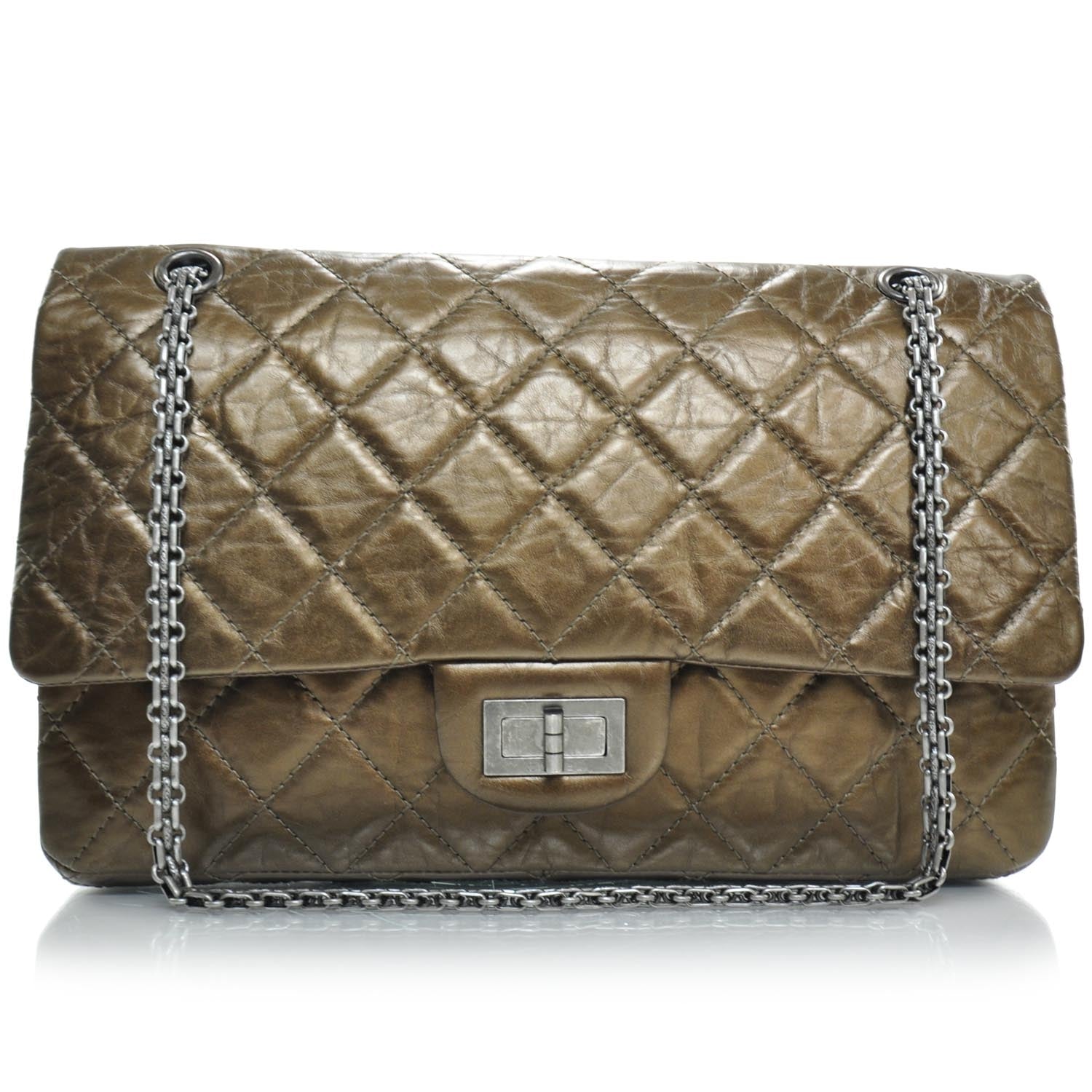 Chanel Leather 2.55 Reissue 227 Flap Bronze 1 of 10