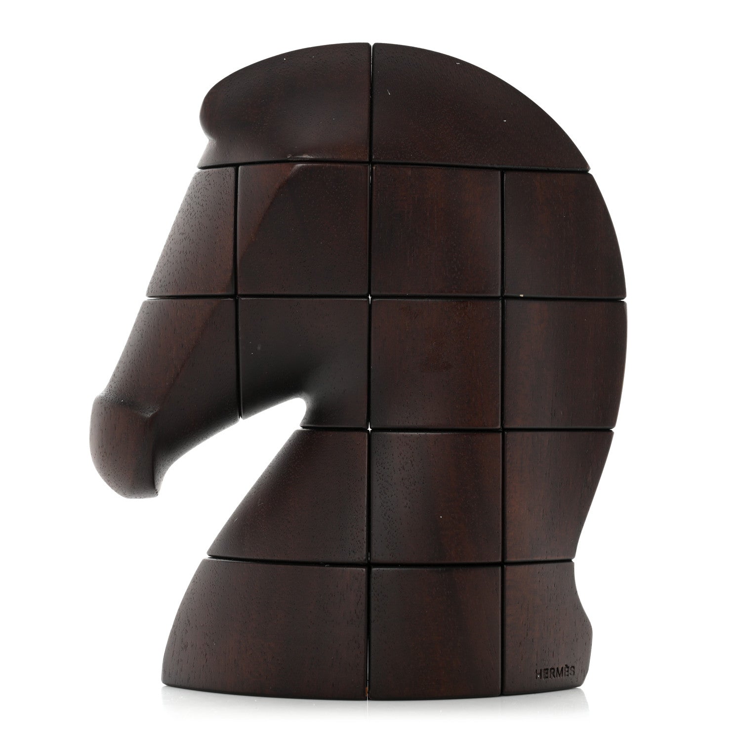 Hermes Mahogany Wood Samarcande Brainteaser Paperweight 1 of 7