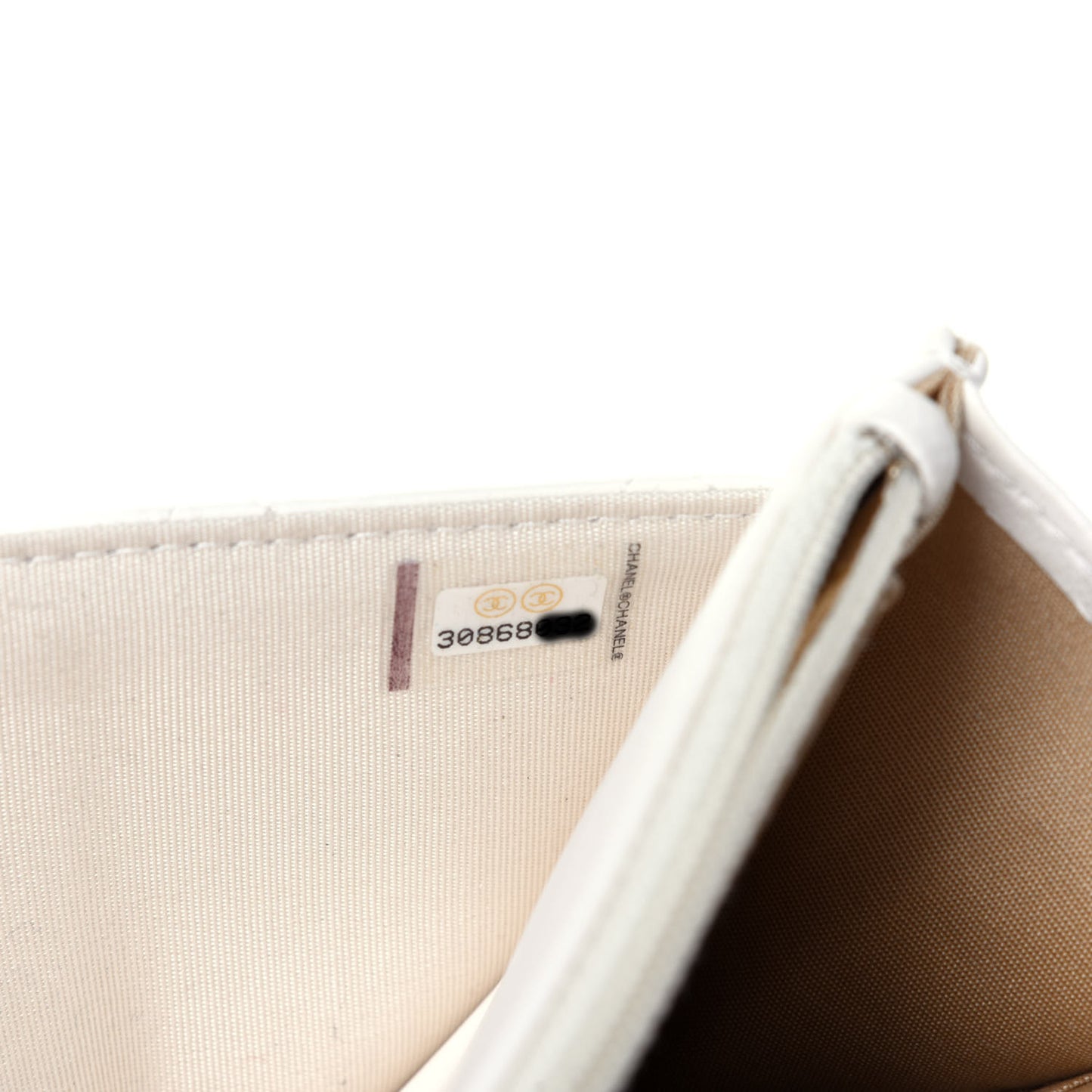 Lambskin Quilted CC Pearl Crush Wallet on Chain WOC White