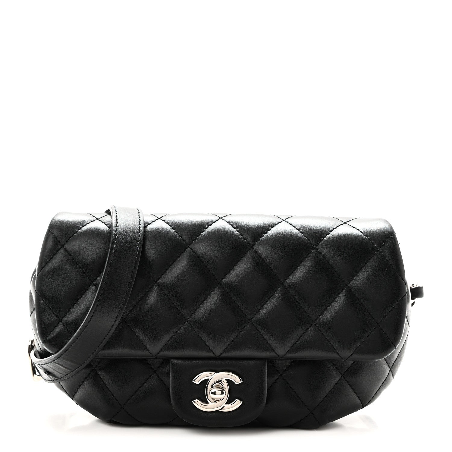 Chanel Calfskin Quilted CC Uniform Flap Belt Bag Black 1 of 10