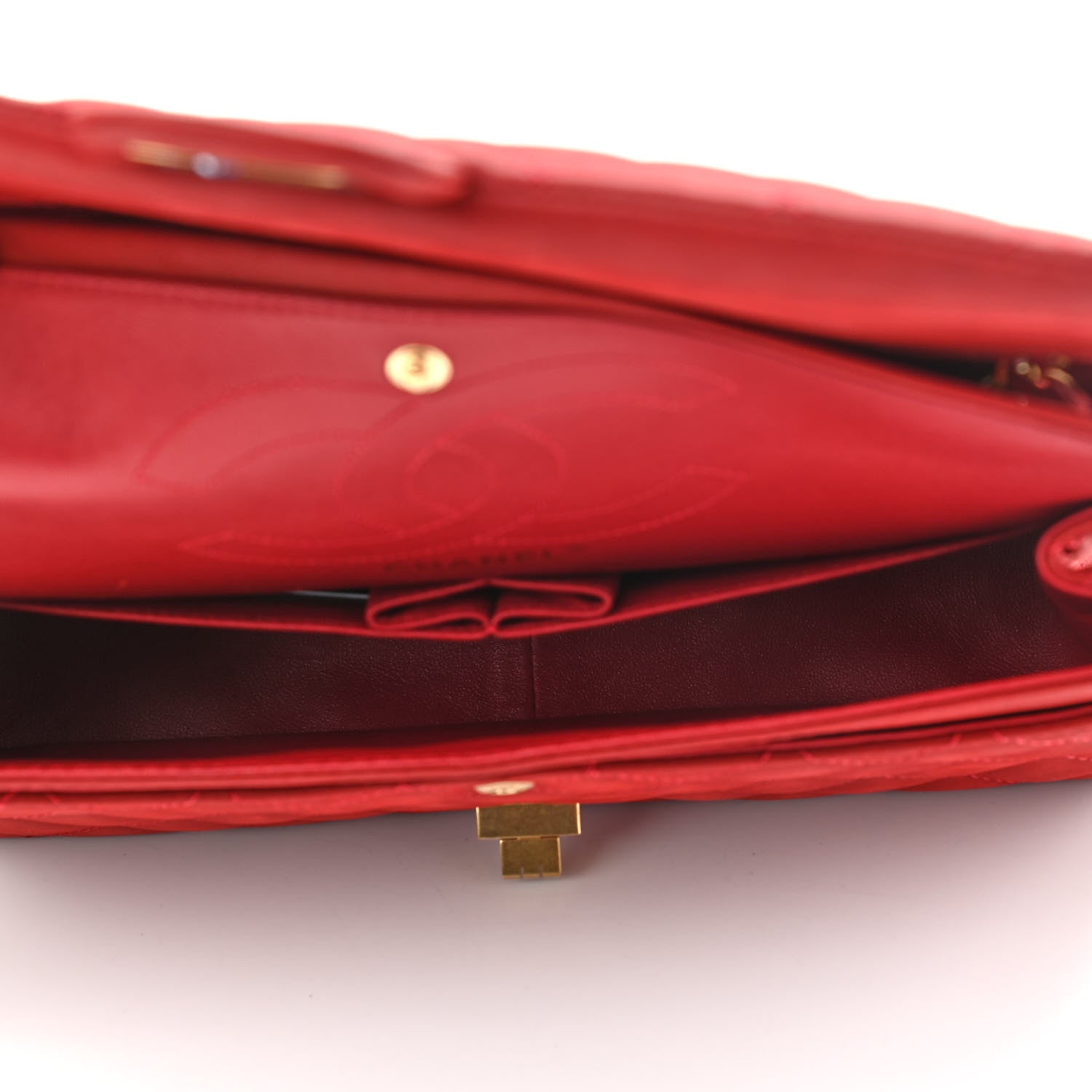 Chanel Iridescent Calfskin Quilted 2.55 Reissue 226 Flap Red 5 of 11