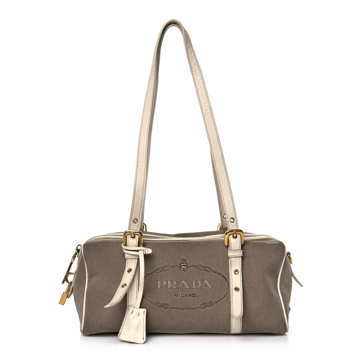 Prada Jacquard Logo Tote Corda Talco 1 of 14