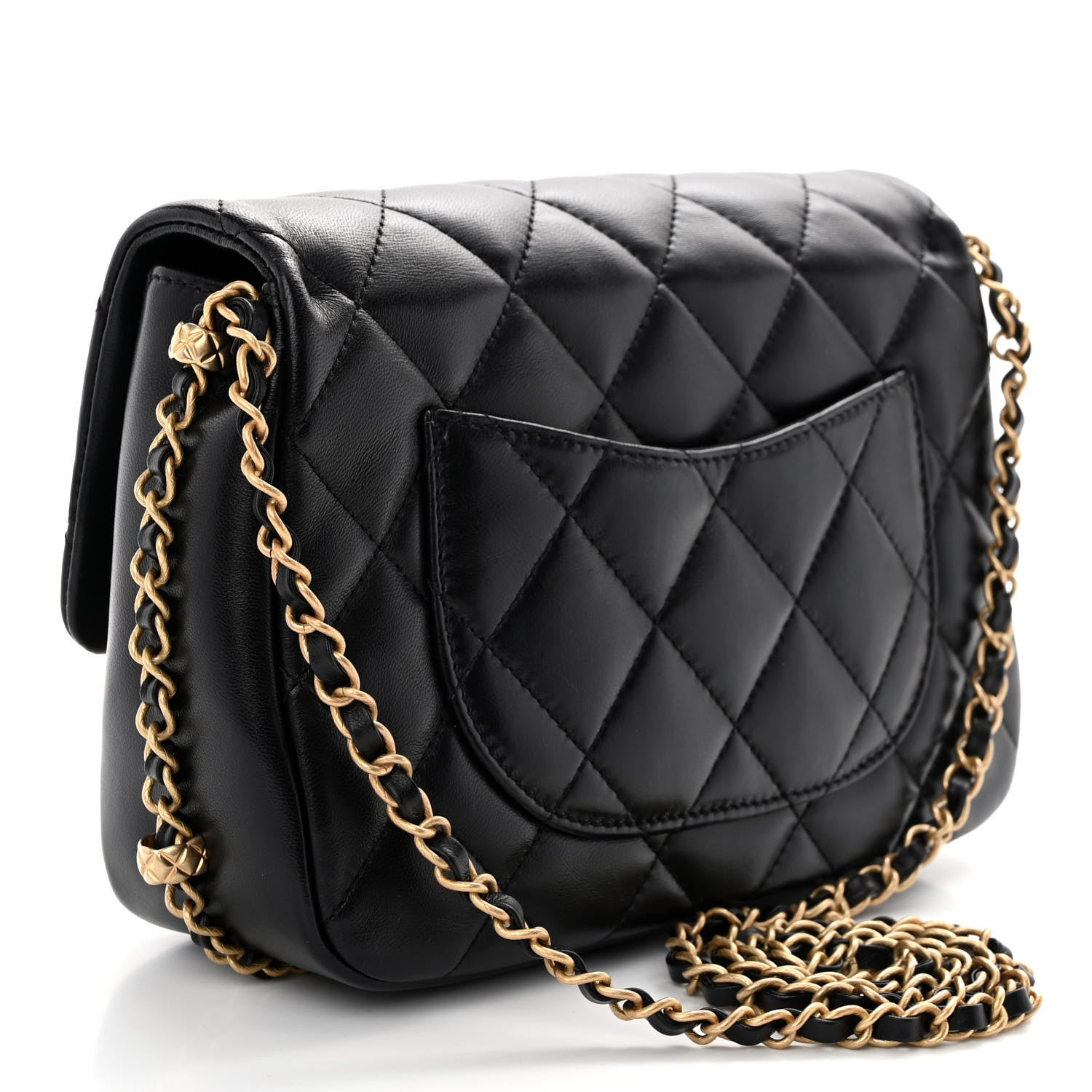 Chanel Lambskin Quilted Large CC Chain Flap Black 3 of 10