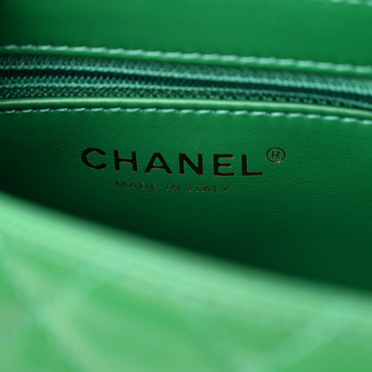Chanel Shiny Aged Calfskin Quilted Nano Kelly Shopper Green 6 of 10