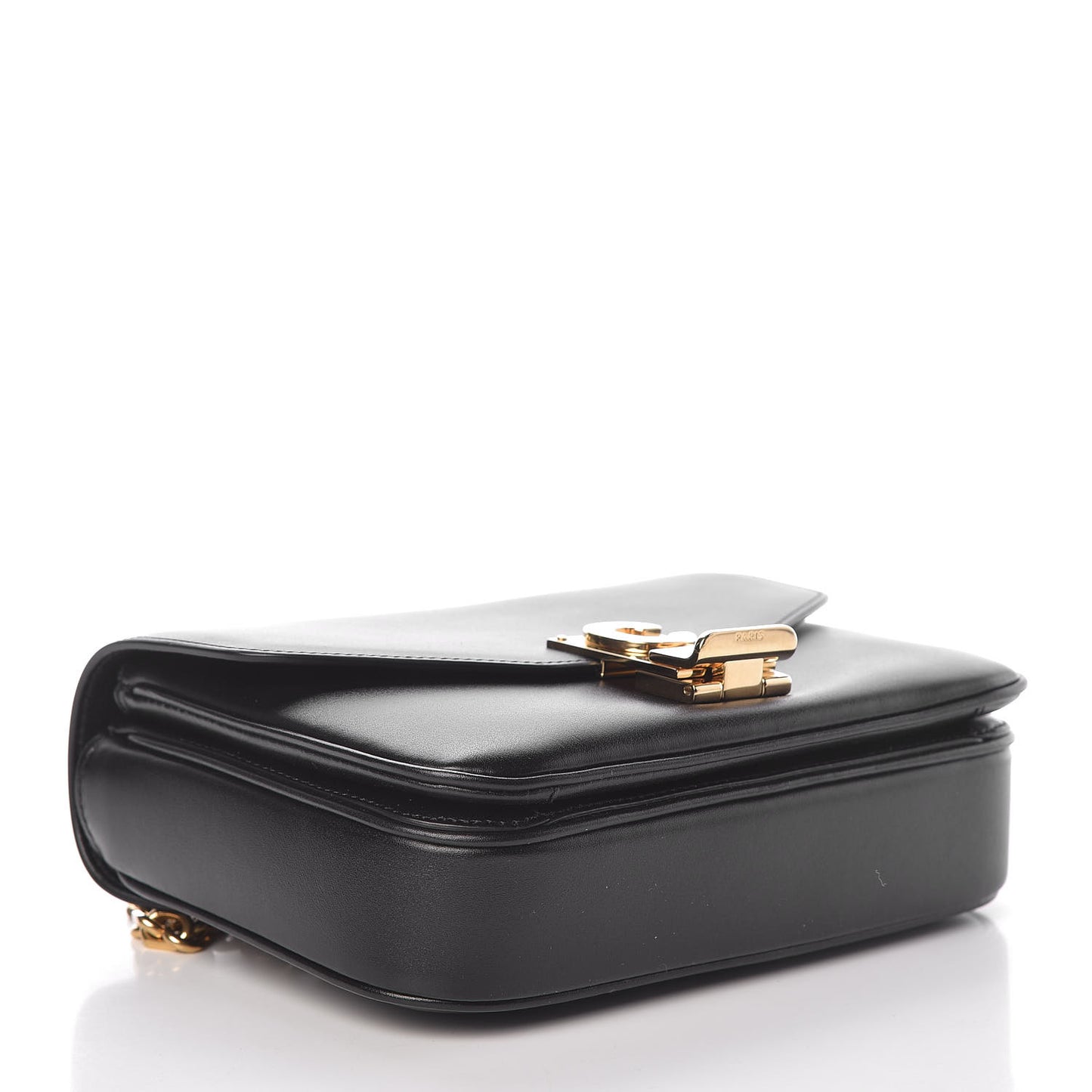 Shiny Calfskin Small C Bag Black